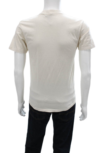 Obey Men Beige Graphic Cotton Crew Neck Short Sleeve T-Shirt Size S