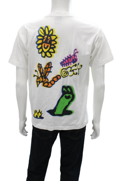 Obey Mens T-Shirt White Graphic Cotton Crew Neck Short Sleeve Size S