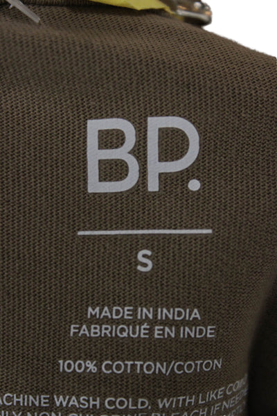 BP. Mens T-Shirt Brown Cotton Crew Neck Short Sleeve Size S