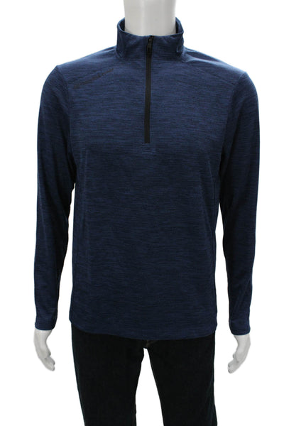 Vineyard Vines Mens Mock Neck Striped Pullover Blue Long Sleeve Size S