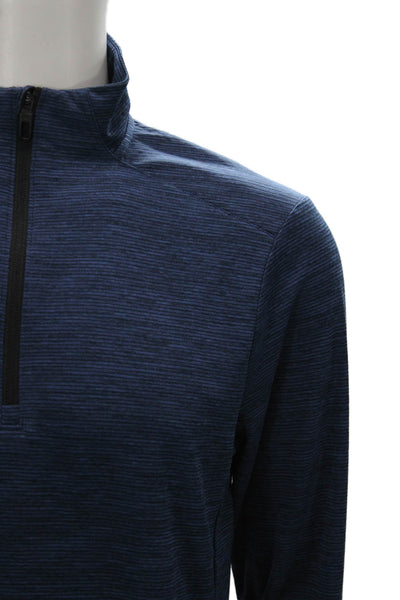 Vineyard Vines Mens Mock Neck Striped Pullover Blue Long Sleeve Size S