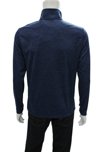 Vineyard Vines Mens Mock Neck Striped Pullover Blue Long Sleeve Size S