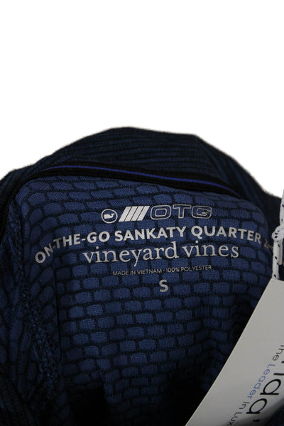 Vineyard Vines Mens Mock Neck Striped Pullover Blue Long Sleeve Size S