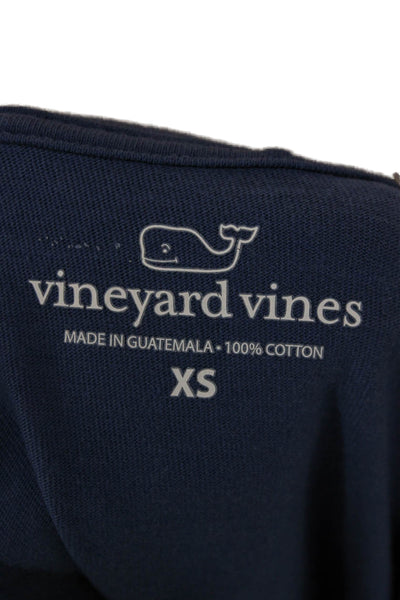 Vineyard Vines Women Basic Blue Cotton Crew Neck T-Shirt Short Sleeve Size XS