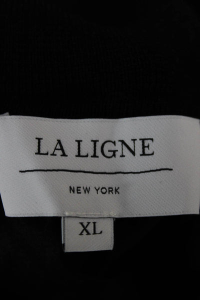 La Ligne Women Maxi Skirt Black Cotton Long Pull On Size XL