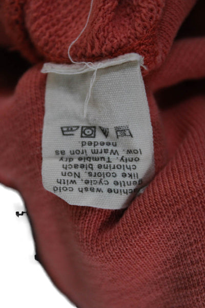 J Crew Women Cotton Pullover Sweatshirt Orange Crewneck Long Sleeve Size XL