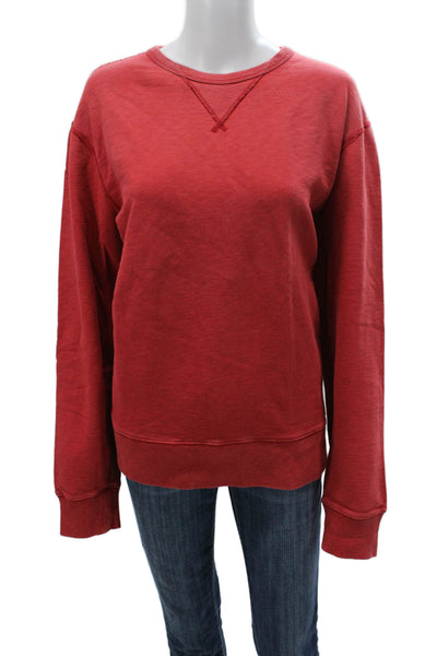 J Crew Womens Pullover Red 100% Cotton Crewneck Long Sleeve Size XL
