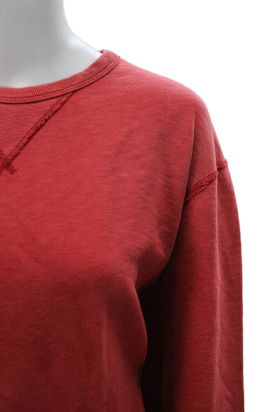 J Crew Womens Pullover Red 100% Cotton Crewneck Long Sleeve Size XL