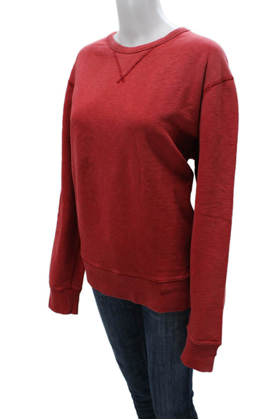 J Crew Womens Pullover Red 100% Cotton Crewneck Long Sleeve Size XL