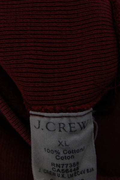 J Crew Womens Pullover Red 100% Cotton Crewneck Long Sleeve Size XL