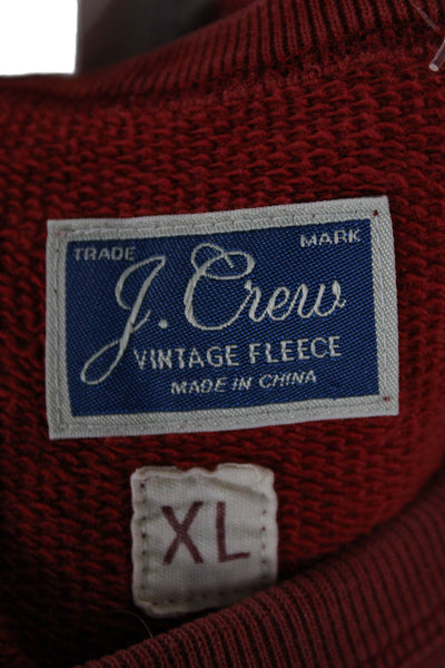 J Crew Womens Pullover Red 100% Cotton Crewneck Long Sleeve Size XL