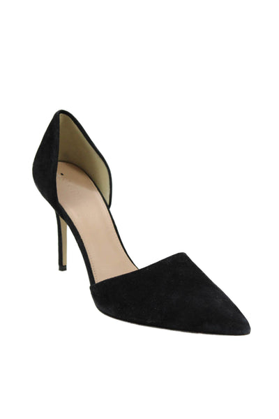J Crew Womens Suede Pointed Toe Slip On Heels Black Size 9