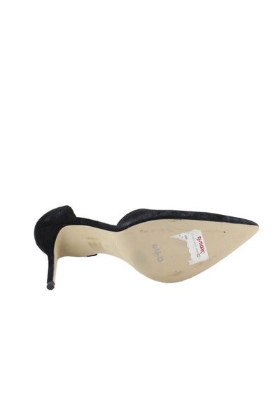 J Crew Womens Suede Pointed Toe Slip On Heels Black Size 9
