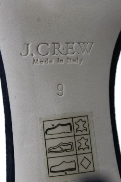 J Crew Womens Suede Pointed Toe Slip On Heels Black Size 9