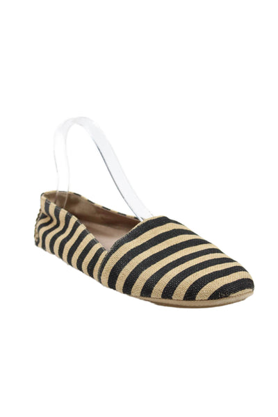 Eileen Fisher Womens Striped Slip On Loafers Beige Size 9.5