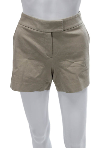 Theory Women Chino Shorts Beige Cotton Blend Zip Size 6