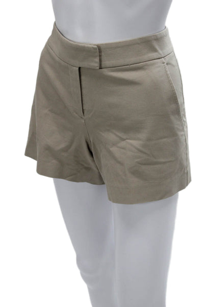 Theory Women Chino Shorts Beige Cotton Blend Zip Size 6
