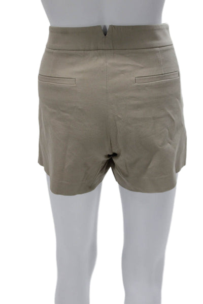 Theory Women Chino Shorts Beige Cotton Blend Zip Size 6