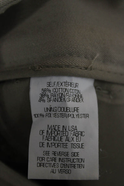 Theory Women Chino Shorts Beige Cotton Blend Zip Size 6