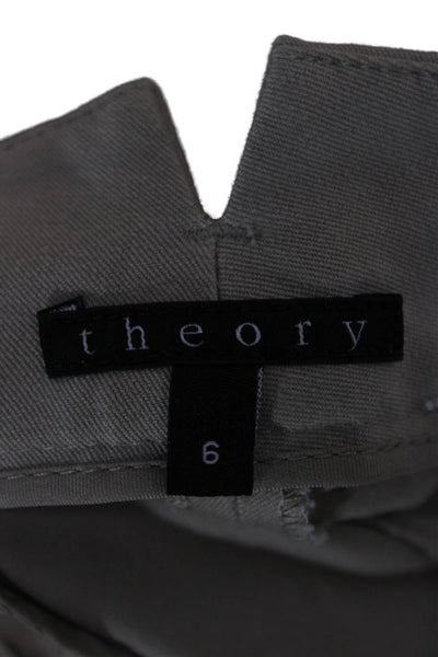 Theory Women Chino Shorts Beige Cotton Blend Zip Size 6