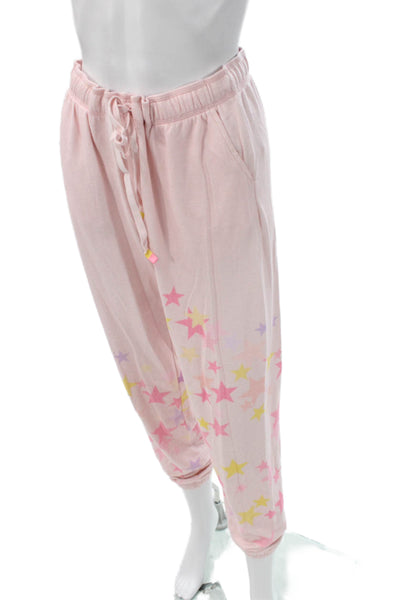 PJ Salvage Womens Star Print Hooded Long Sleeve Pajama Set Pink Size S