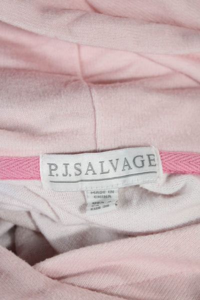 PJ Salvage Womens Star Print Hooded Long Sleeve Pajama Set Pink Size S