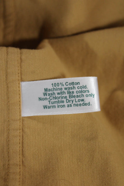 Criquet Mens Corduroy Collar Long Sleeve Button Down Shirt Brown Size L