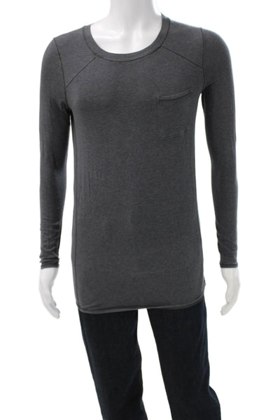 Lululemon Mens Basic Gray Long Sleeve Nylon Round Neck T-Shirt Size L