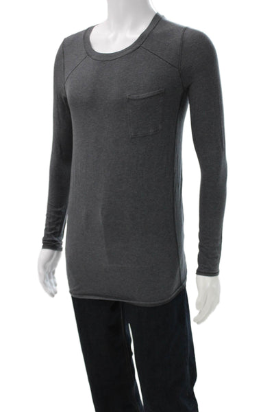 Lululemon Mens Basic Gray Long Sleeve Nylon Round Neck T-Shirt Size L