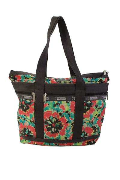 LeSportsac Womens Floral Print Large Shoulder Tote Bag Handbag Multicolor