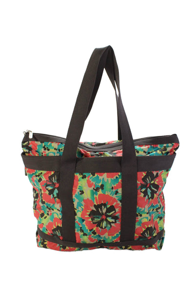 LeSportsac Womens Floral Print Large Shoulder Tote Bag Handbag Multicolor