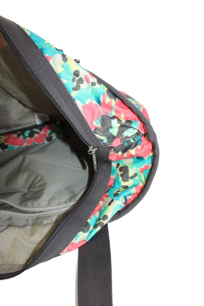 LeSportsac Womens Floral Print Large Shoulder Tote Bag Handbag Multicolor