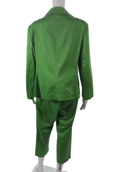 Lafayette 148 New York Women Green Long Sleeve Pant Suit Cotton Size 14