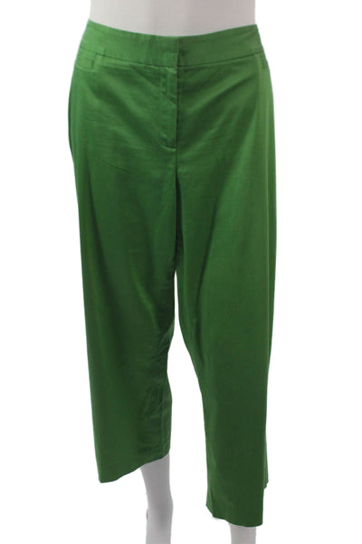 Lafayette 148 New York Women Green Long Sleeve Pant Suit Cotton Size 14
