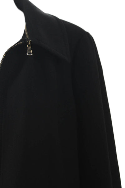 Eccoci Women Black Overcoat Long Sleeve Zip Size 12