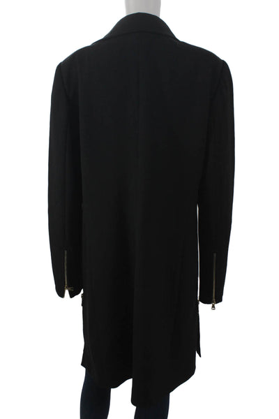 Eccoci Women Black Overcoat Long Sleeve Zip Size 12