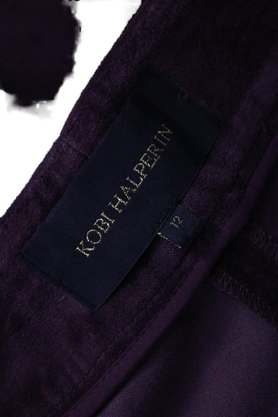 Kobi Halperin Womens Dress Pants Purple 98% Cotton Inseam 29in Size 12
