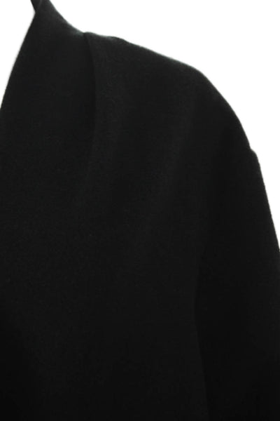 Max Studio Womens Overcoat Black Button Long Sleeve Size L