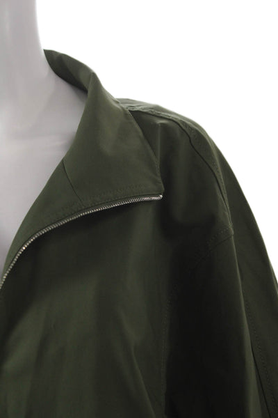 Lafayette 148 New York Womens Basic Jacket Green Zip Long Sleeve Size XL