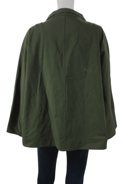 Lafayette 148 New York Womens Basic Jacket Green Zip Long Sleeve Size XL