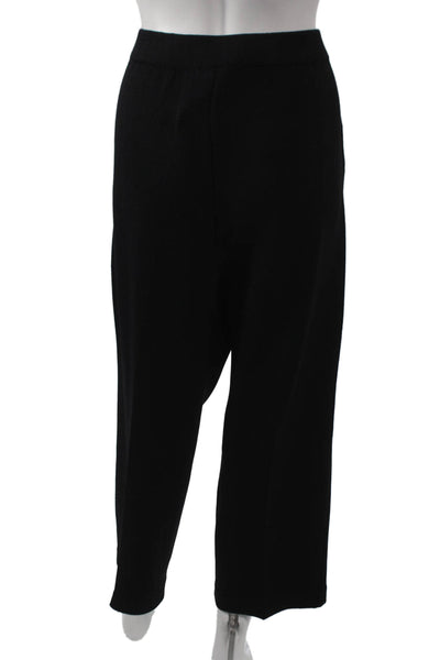 St. John Collection By Marie Gray Women Cropped Black Viscose Pants Size 12