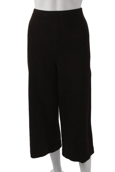 St. John Collection By Marie Gray Womens Cropped Wool Pants Brown Size 12