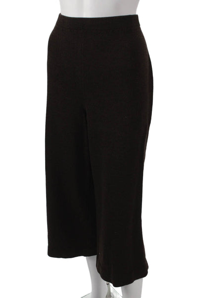St. John Collection By Marie Gray Womens Cropped Wool Pants Brown Size 12