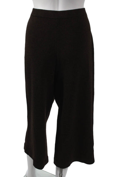 St. John Collection By Marie Gray Womens Cropped Wool Pants Brown Size 12