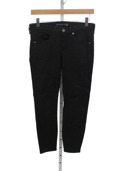 Veronica Beard Womens Skinny Black Jeans Low Rise Cotton Size 26
