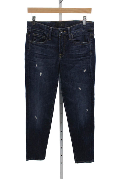 Vince Women Straight Jeans Blue Low Rise Cotton Button Size 25