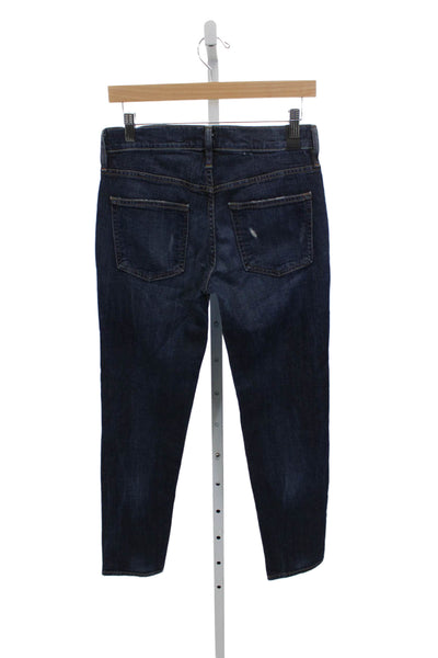 Vince Women Straight Jeans Blue Low Rise Cotton Button Size 25