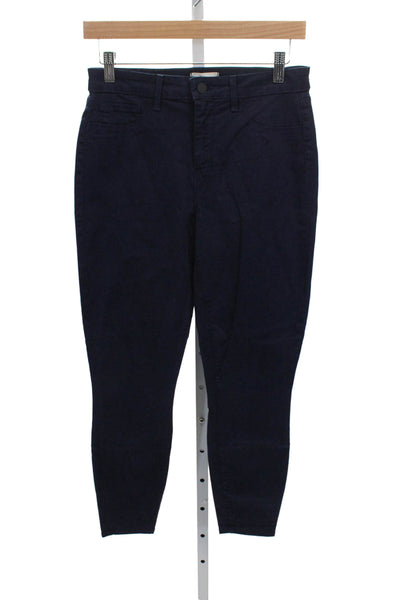 L'Agence Women Skinny Jeans Blue Low Rise Button Cotton Size 28