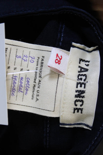 L'Agence Women Skinny Jeans Blue Low Rise Button Cotton Size 28