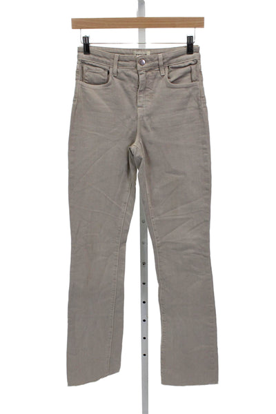 L'Agence Womens Cropped Beige Cotton Jeans Button Fly Size 25